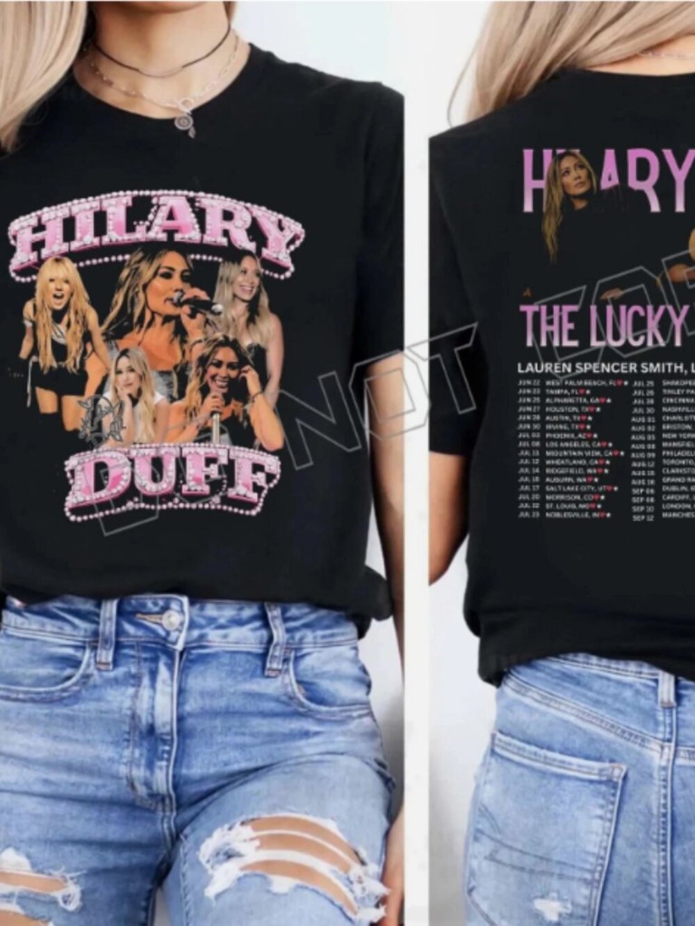 Hilary Duff The Lucky Me Tour 2026 Graphic Black T-Shirt